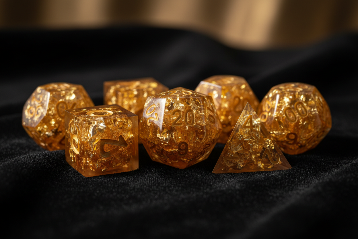 Resin Gold Dice
