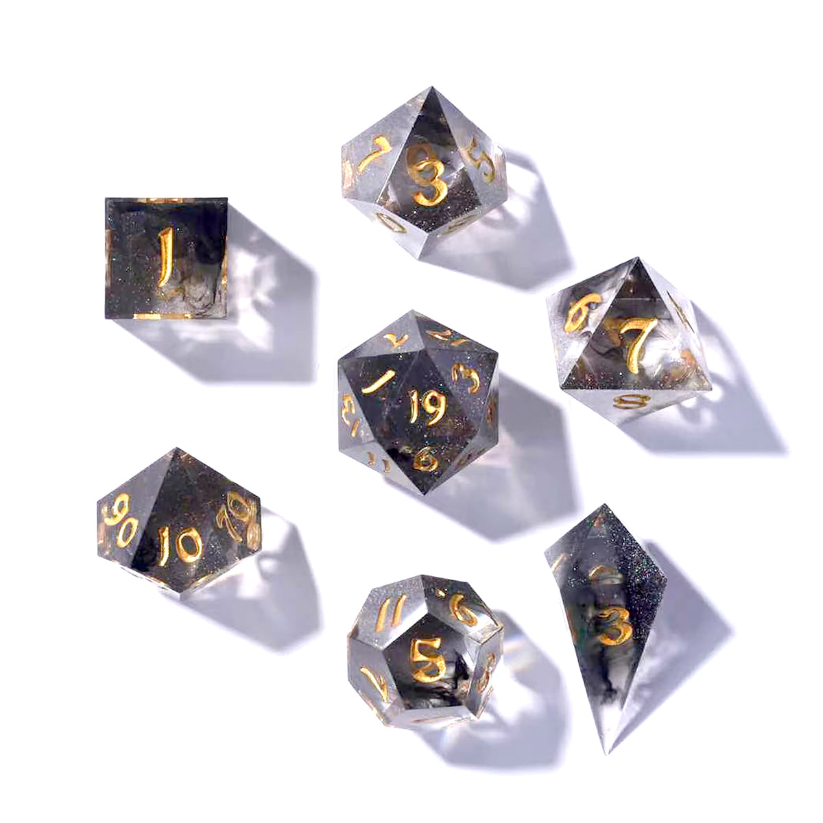 Evoke Sandflow Dice Set — Obsidian Drift