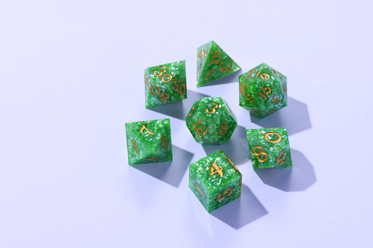Evoke Shell Dice Set — Jade Tide