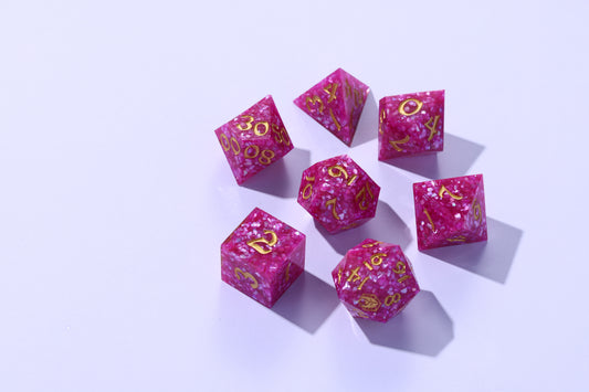 Evoke Shell Dice Set — Amethyst Reef